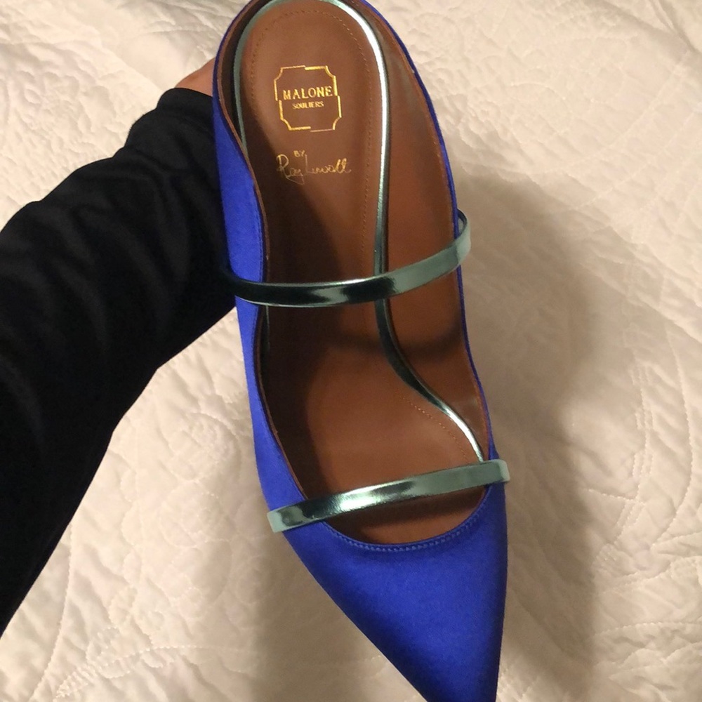 Malone Souliers satin electric blue mule size 39 - Picture 2 of 7